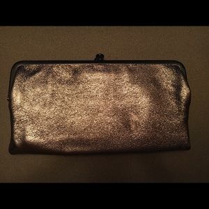 HOBO Lauren Leather Clutch in Platinum